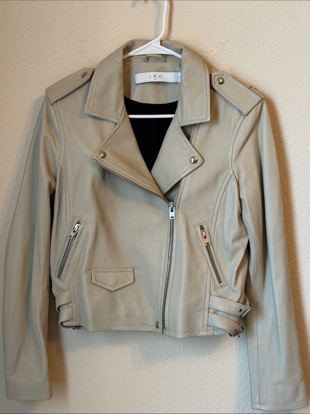 IRO Paris Lamb skin Motorcycle  Jacket . NEW wo tags . Size 44/ med
